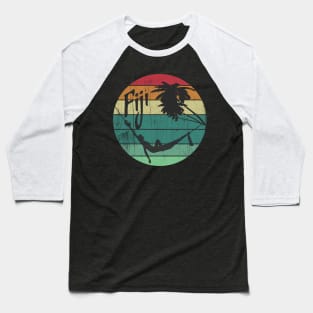 Fiji Vacation Retro Vintage Sunset Souvenir Baseball T-Shirt